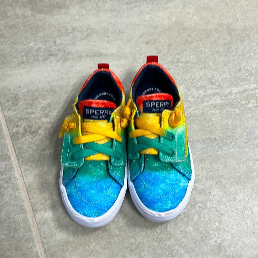 SPERRY sneakers toddler Crest Vibe Jr. Rainbow size 7.5 girl shoes